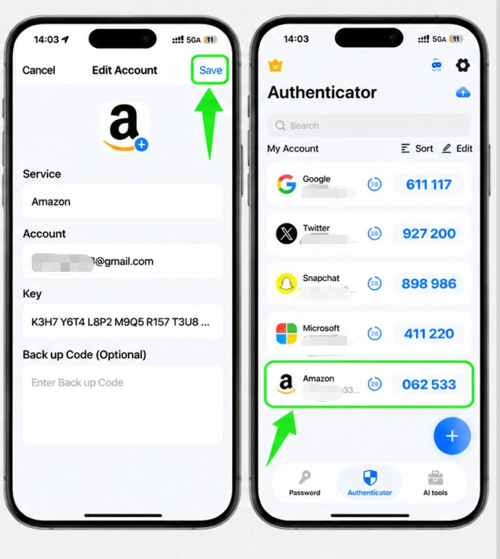 Lascia che l'app aggiunga il tuo account Amazon