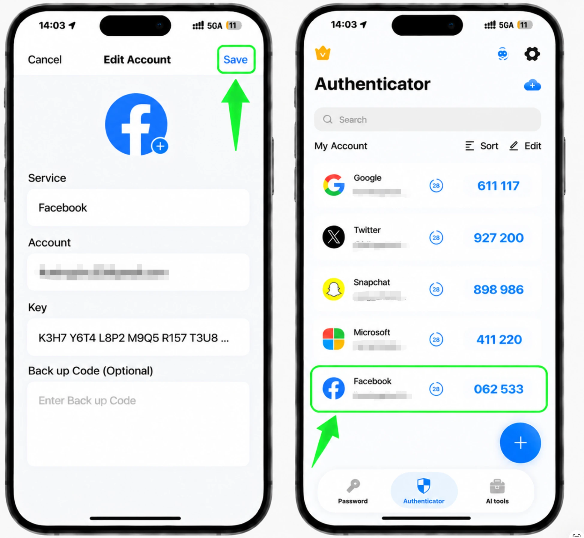 Ottieni il tuo codice Facebook di 6 cifre