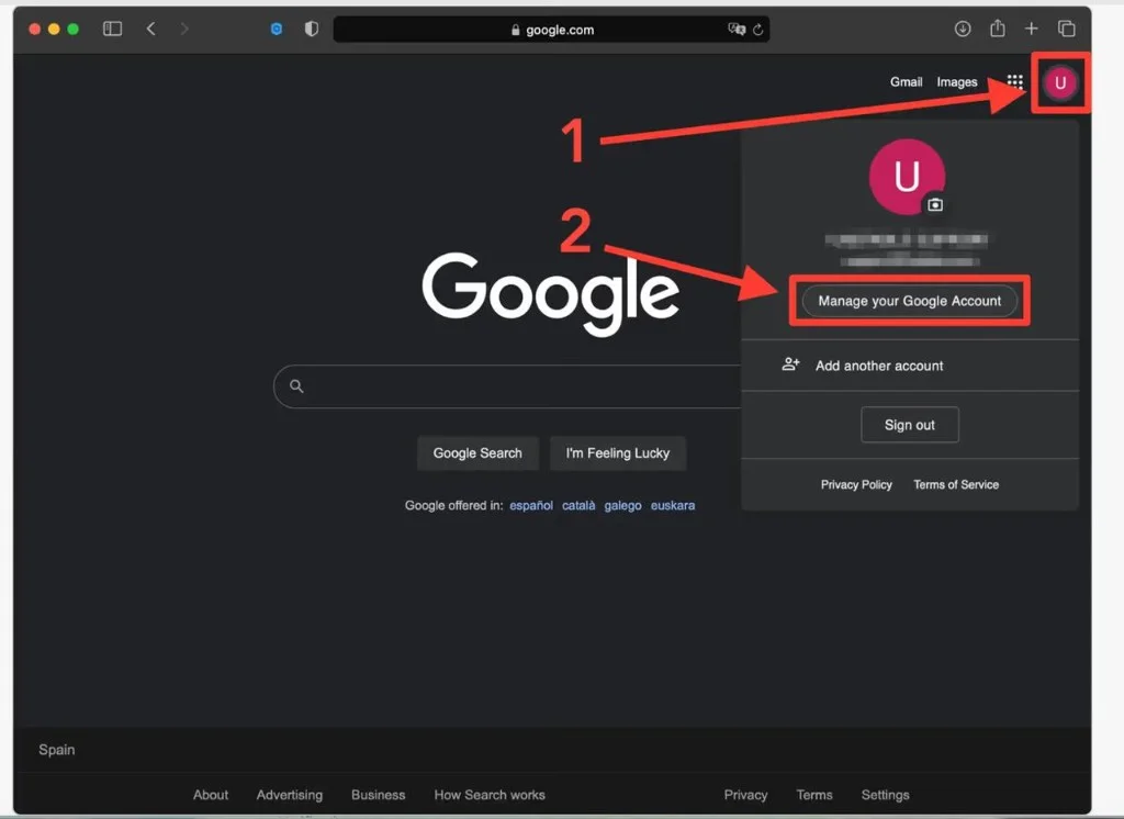 Öffnen Sie Ihre Google-Kontoeinstellungen
