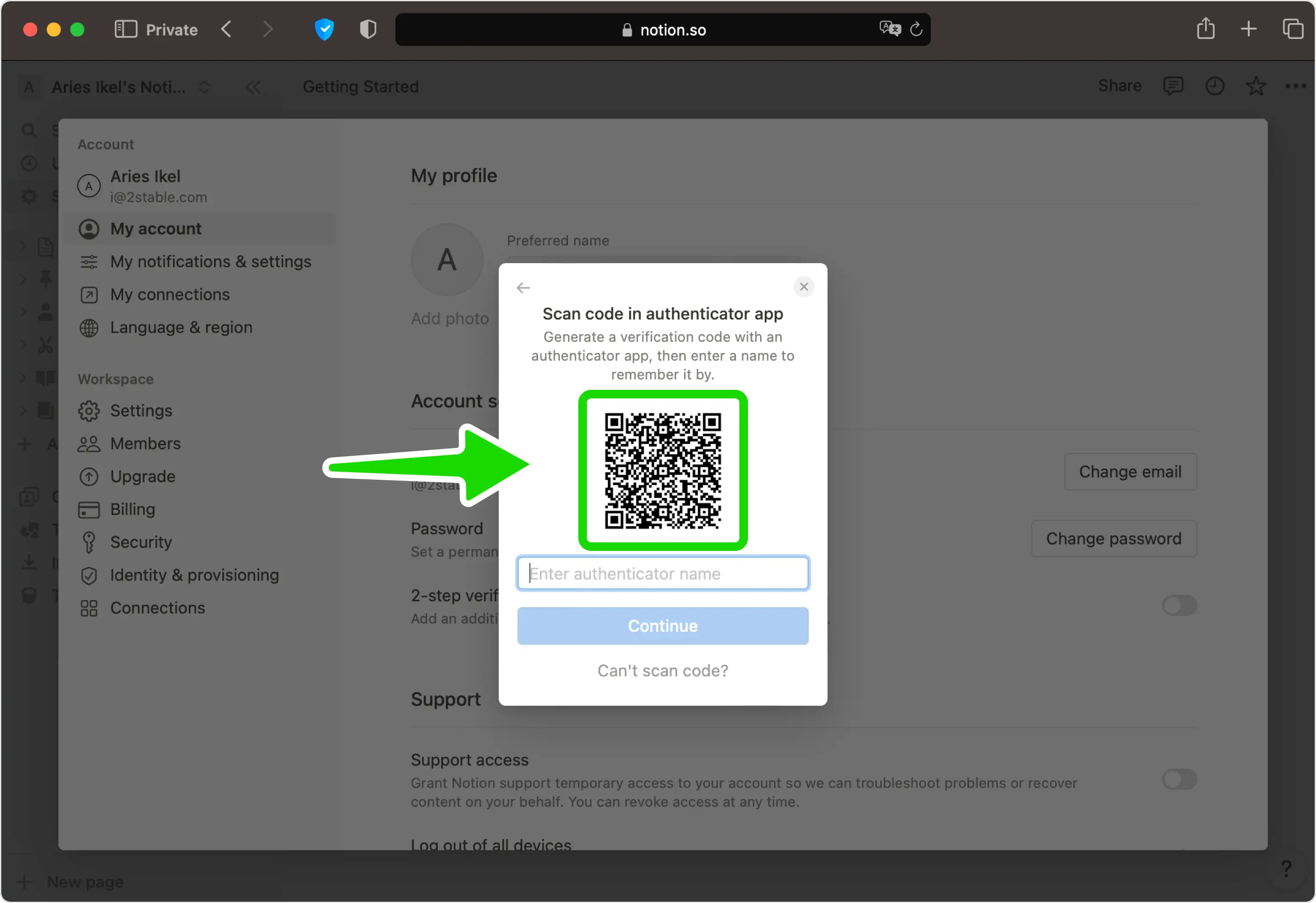 Zeigen Sie den QR-Code an