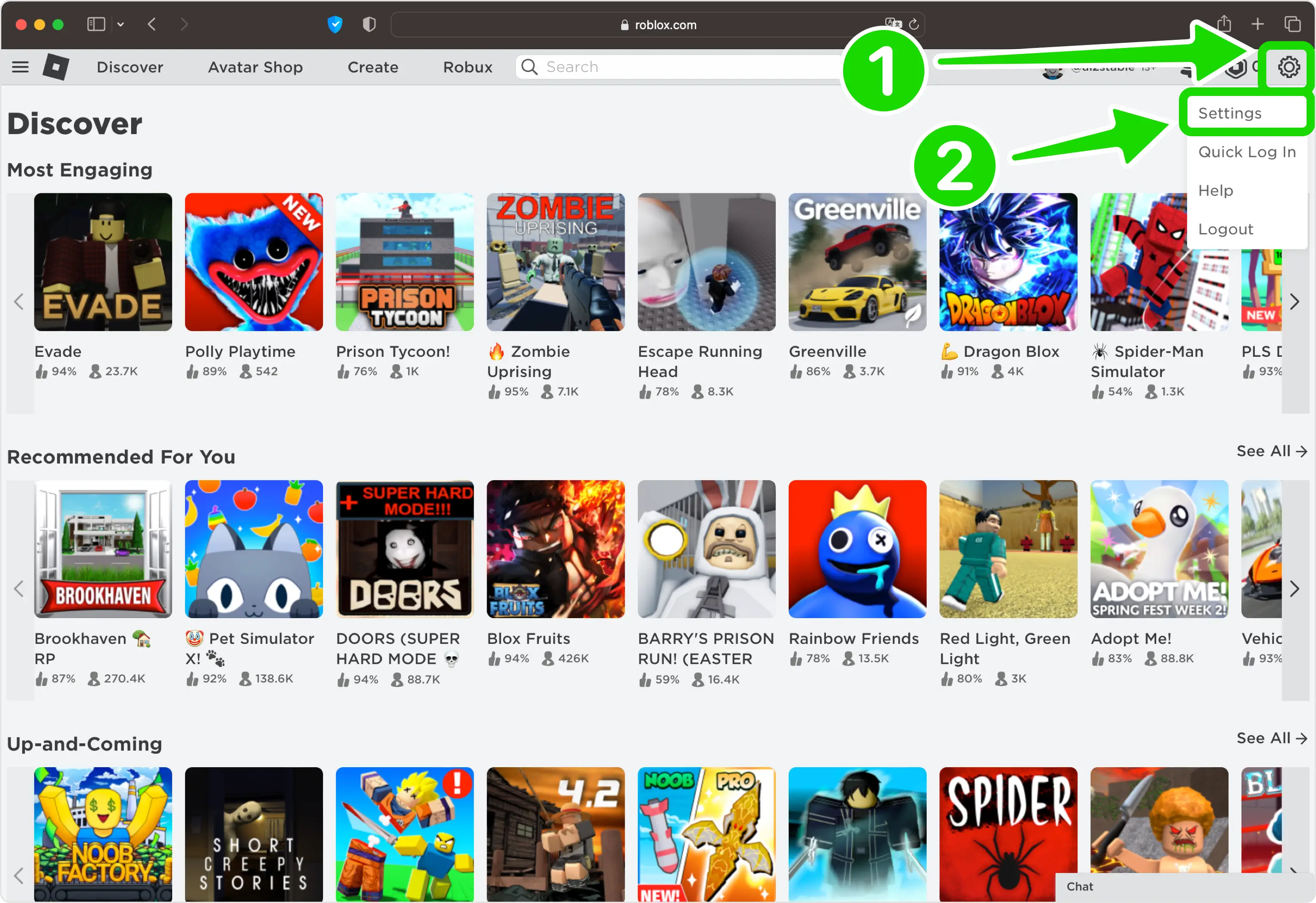 Öffnen Sie Ihre Roblox-Einstellungen