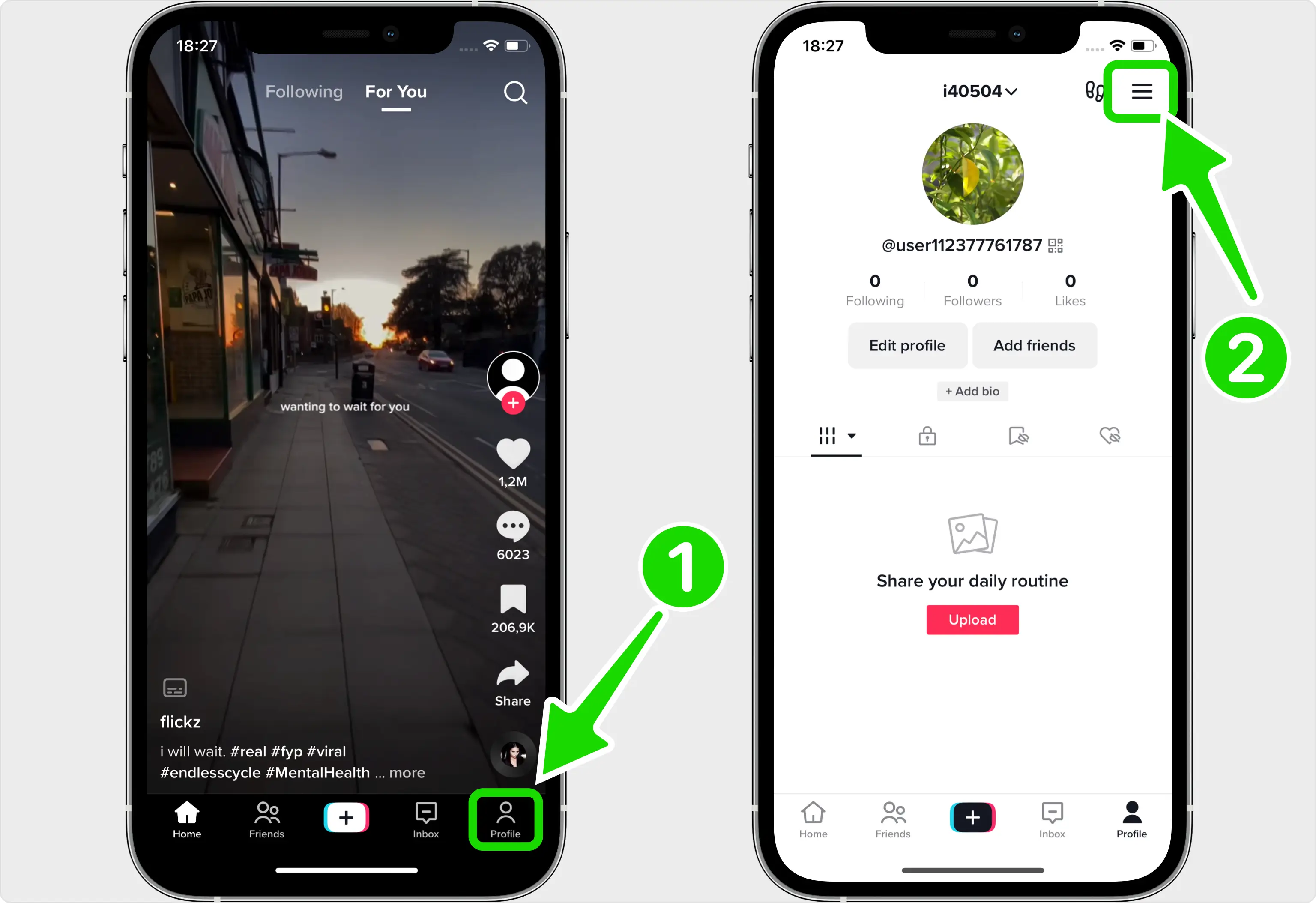 Apri TikTok e trova le tue impostazioni di sicurezza