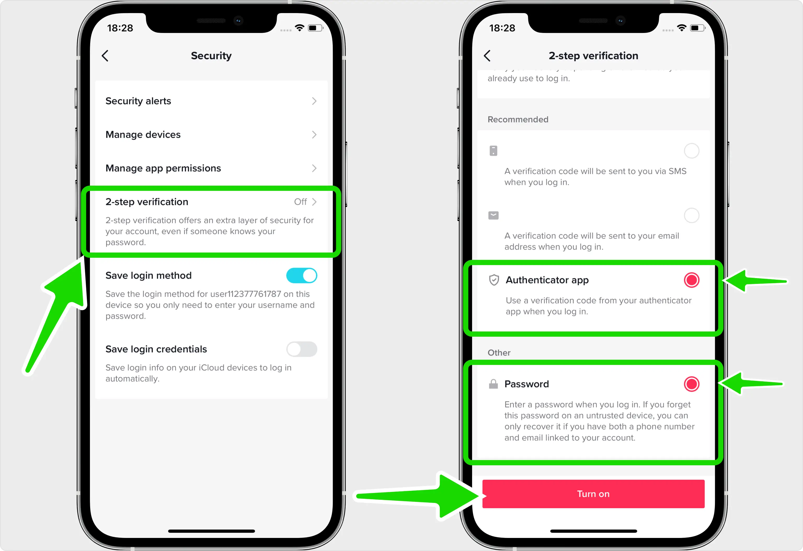 Scegli il metodo dell'app Authenticator