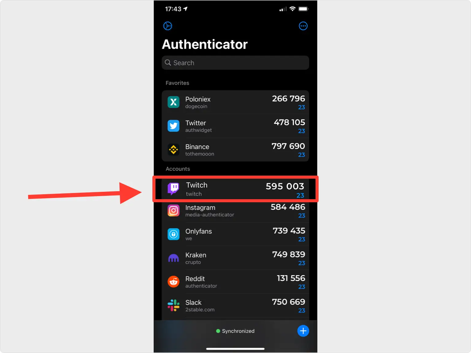 Copia il codice di 6 cifre dal tuo Authenticator App
