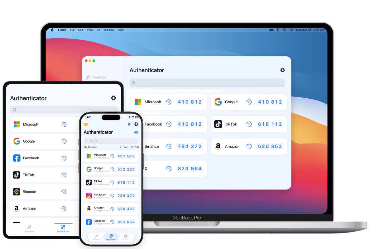 تطبيق Authenticator App يعمل على MacBook وiPad وiPhone