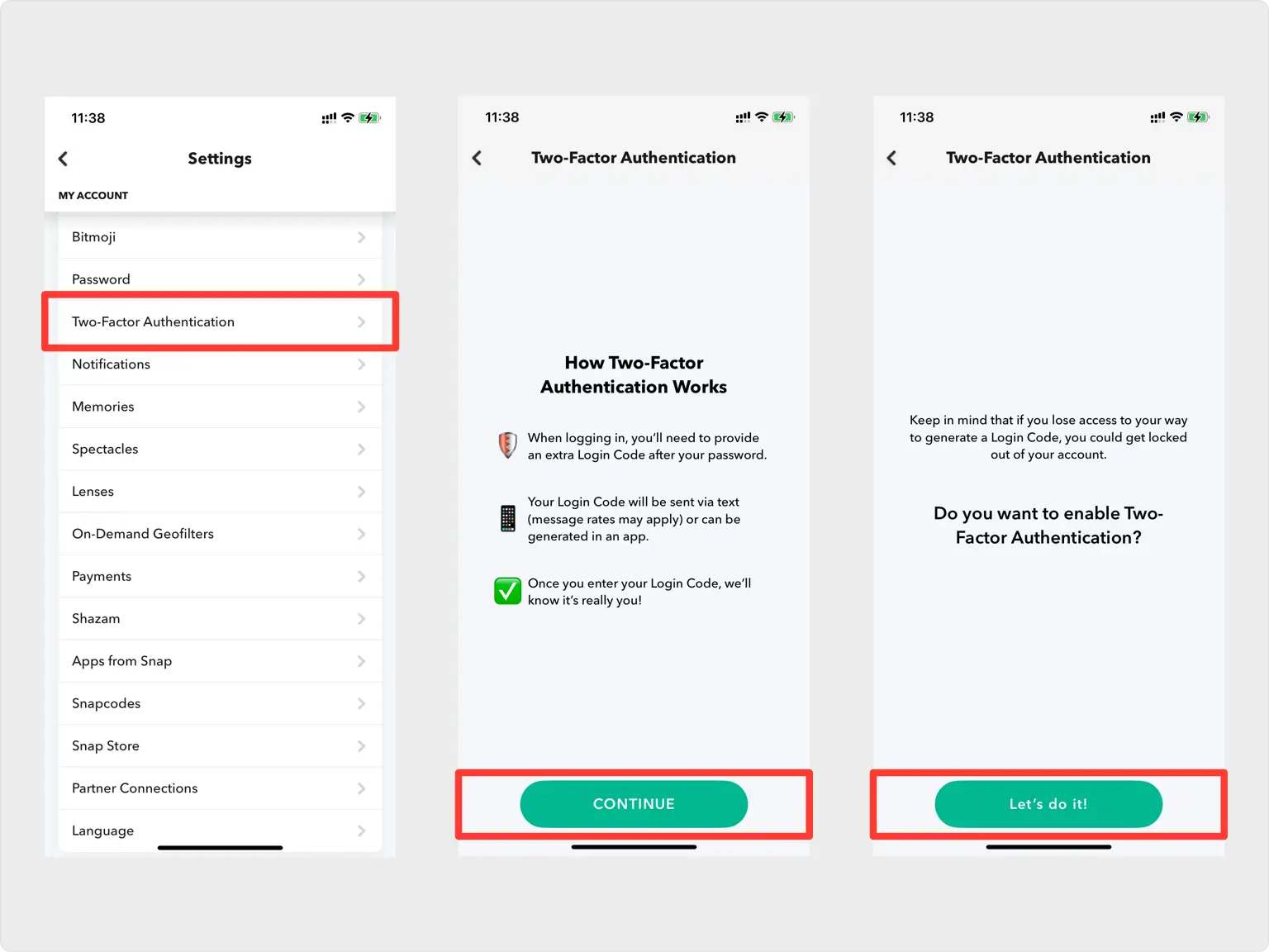 Öffnen Sie die Zwei-Faktor-Authentifizierung